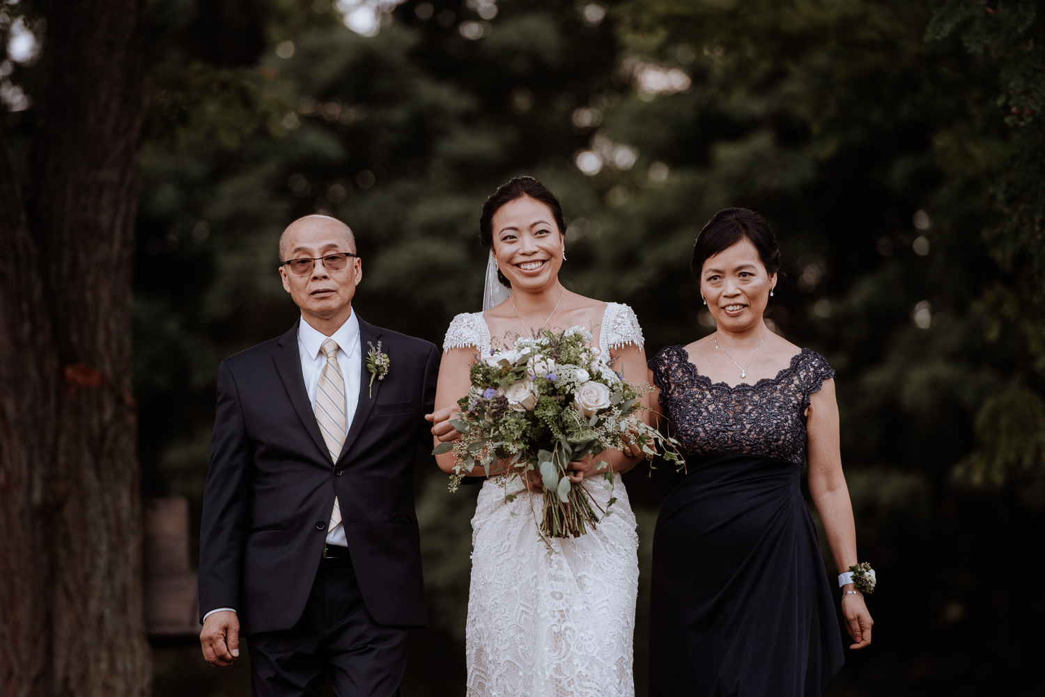 bride walks down aisle