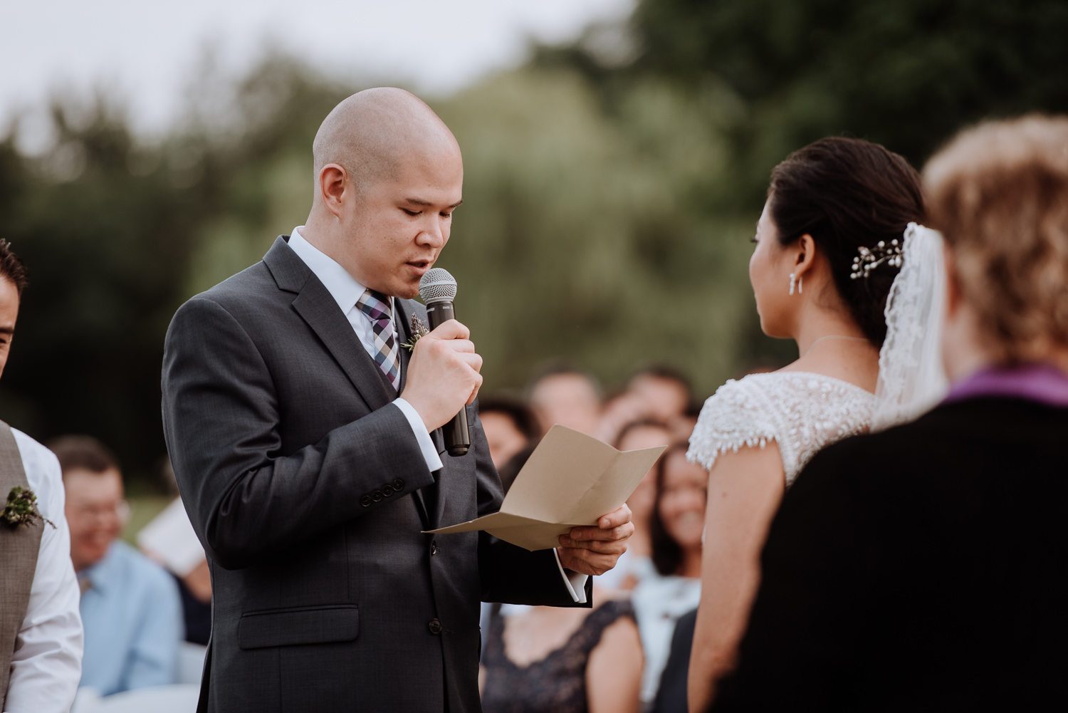 Red Maple Vineyard Wedding vows groom
