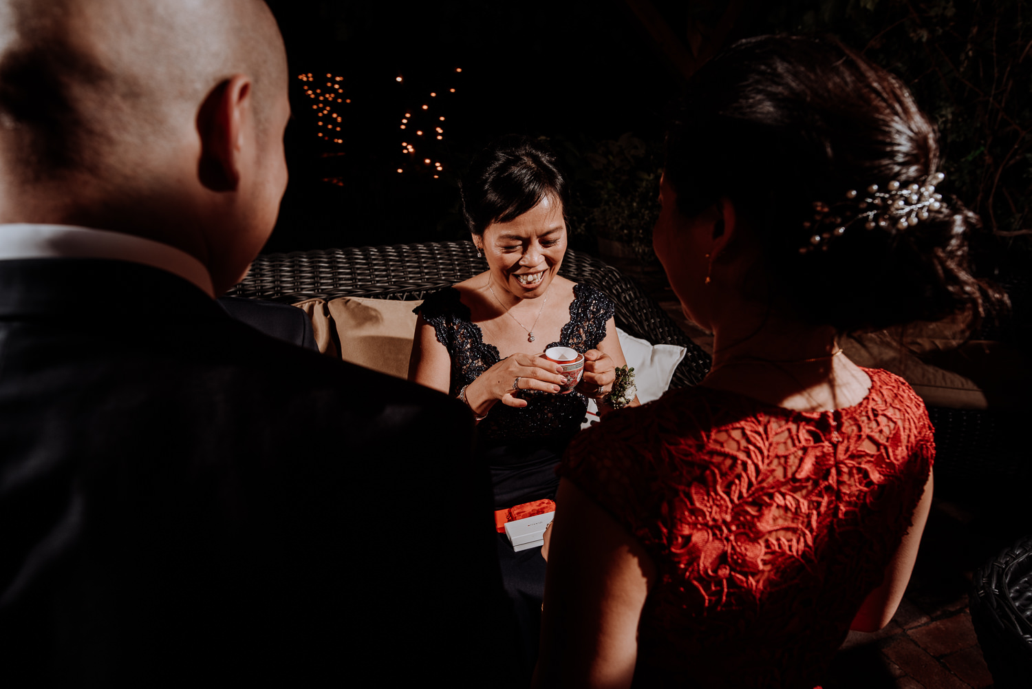 Japanese tea ceremony at red maple wedding