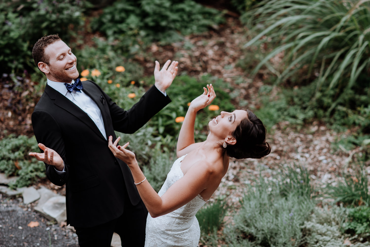 First Look at Red Maple Vineyard Wedding