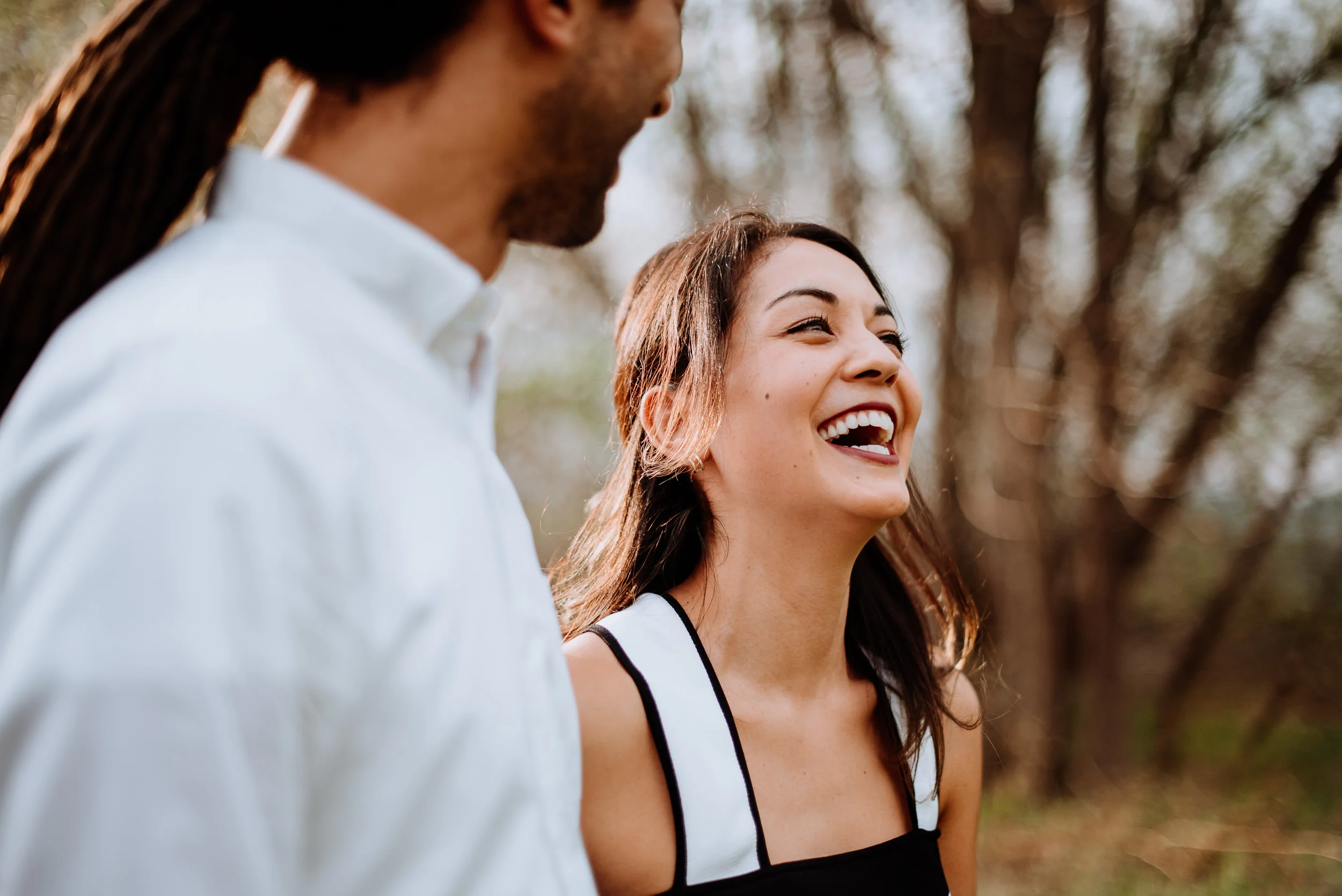 Hudson Valley Engagement session with apple blossoms, mountain v