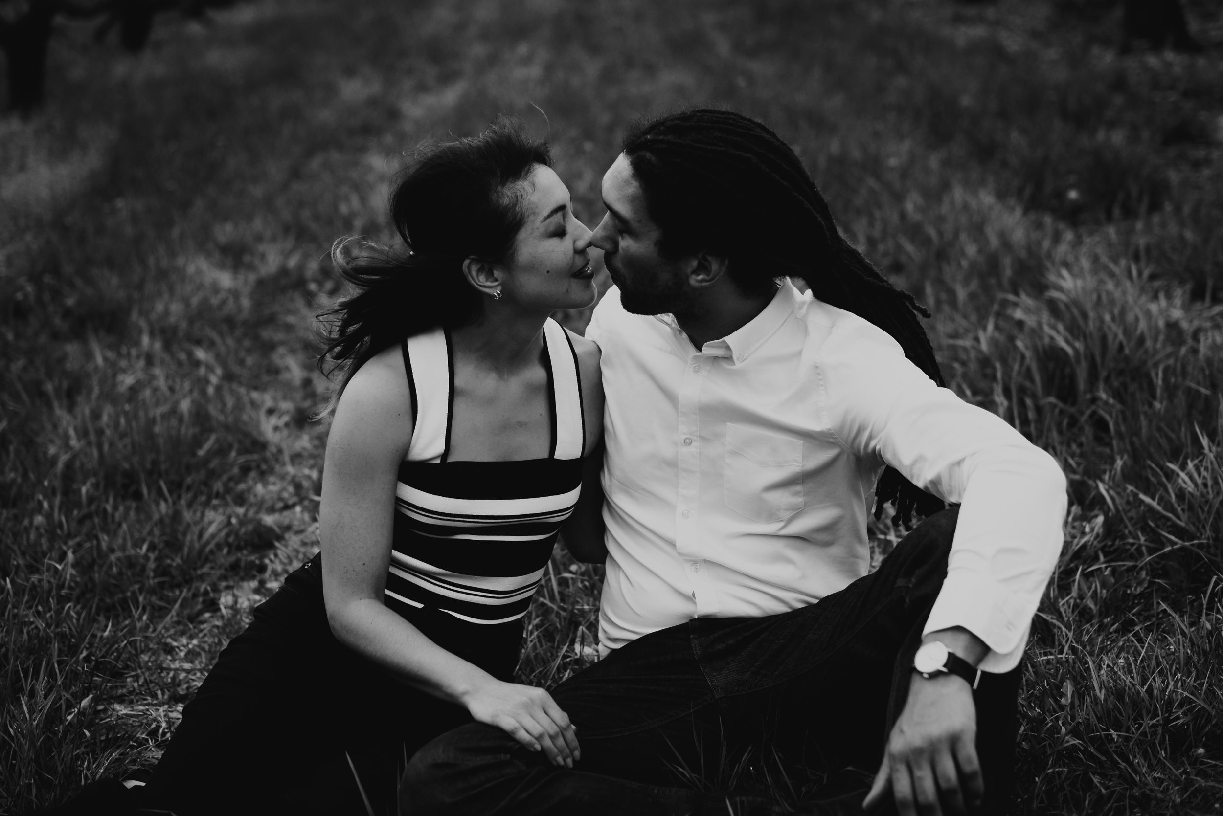Hudson Valley Engagement session with apple blossoms, mountain v