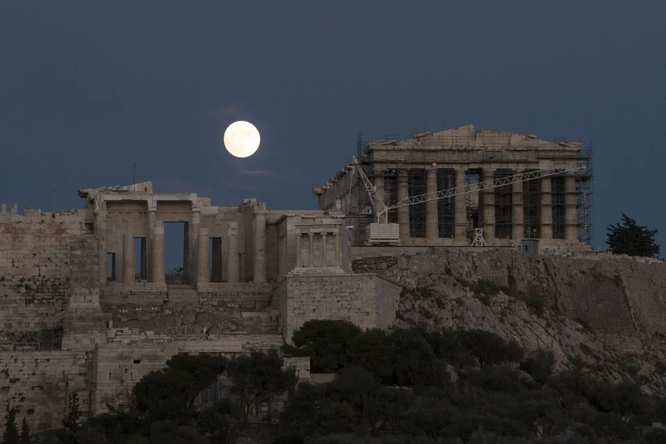 Supermoon over Athens