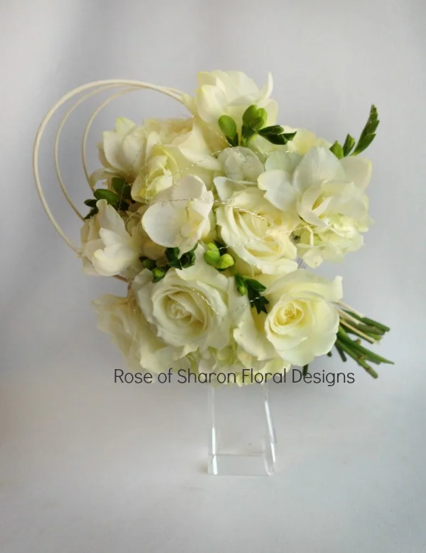 Hand-Tied Rose and Freesia Bouquet. Rose of Sharon Floral Designs