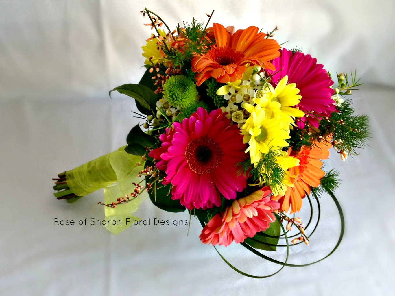 Daisy and Mum Hand Tied Bouquet, Rose of Sharon Floral Designs