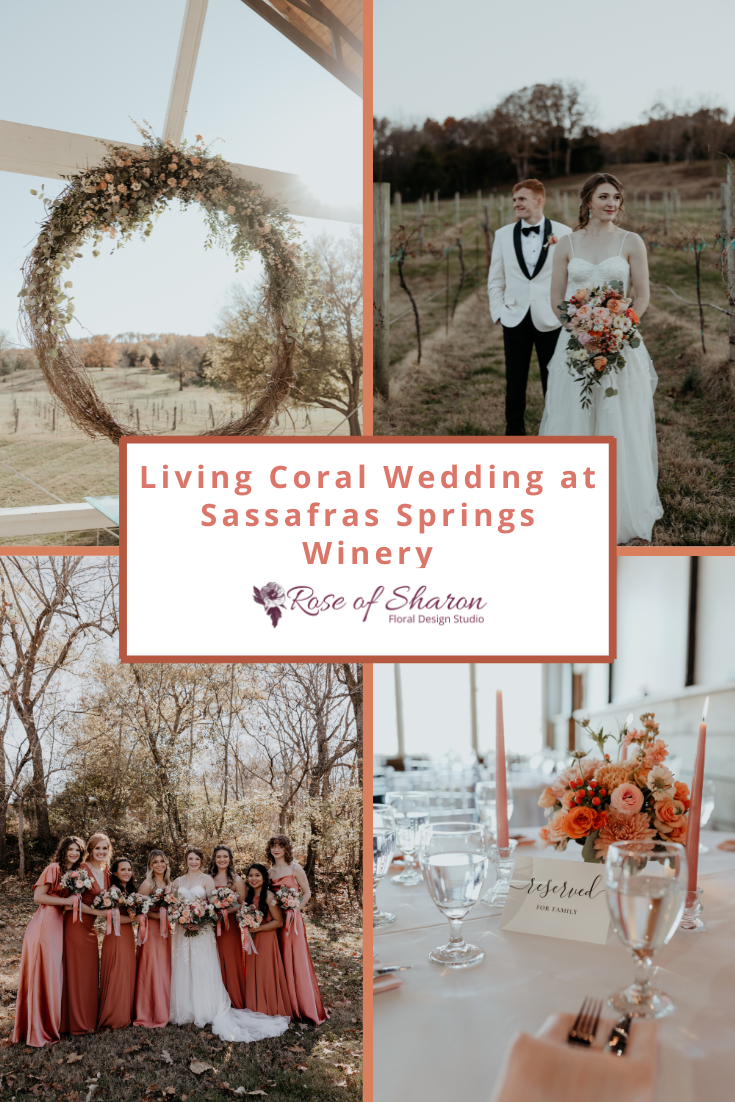 Living Coral Wedding at Sassafras Springs Winery