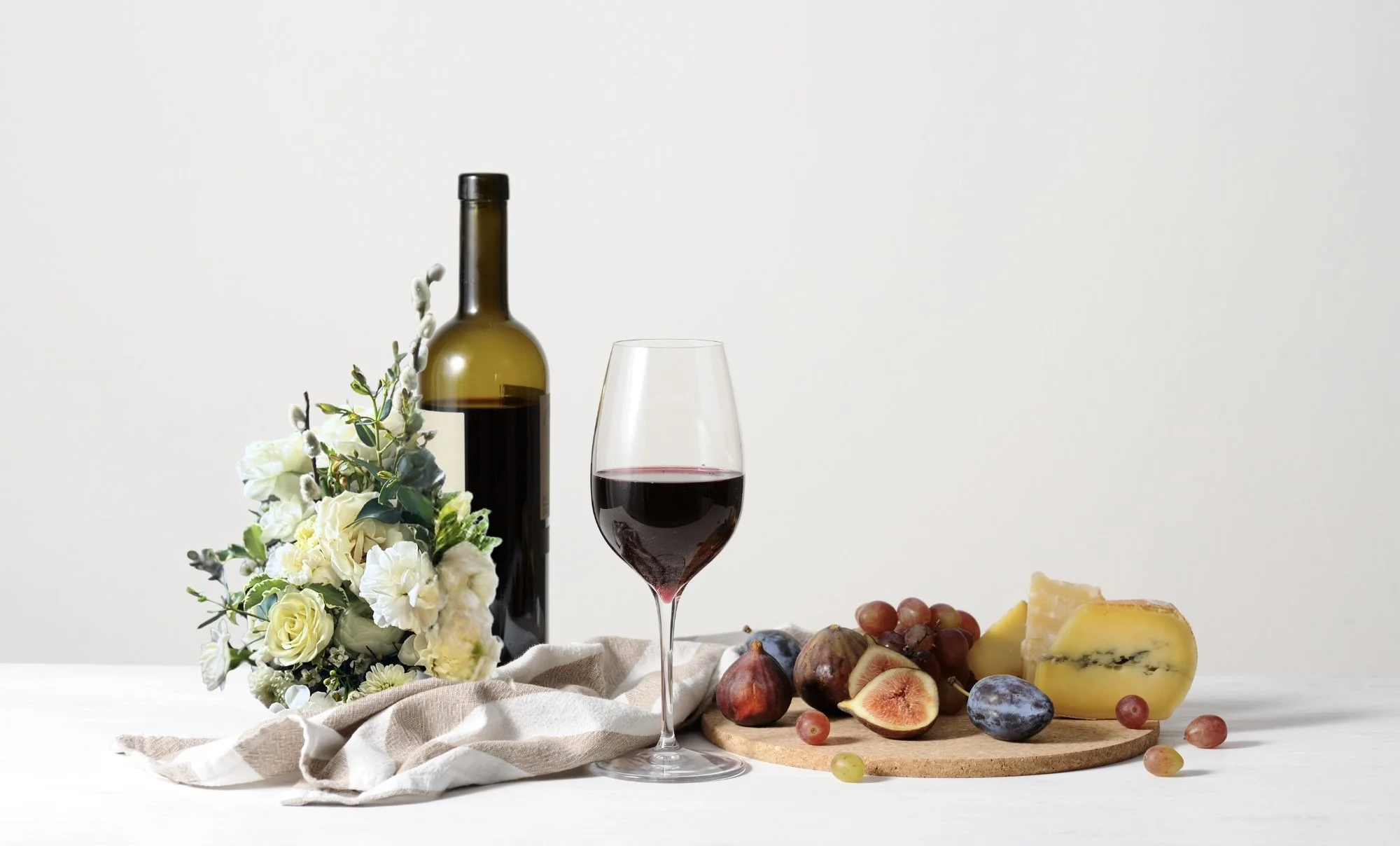 wine and flowers