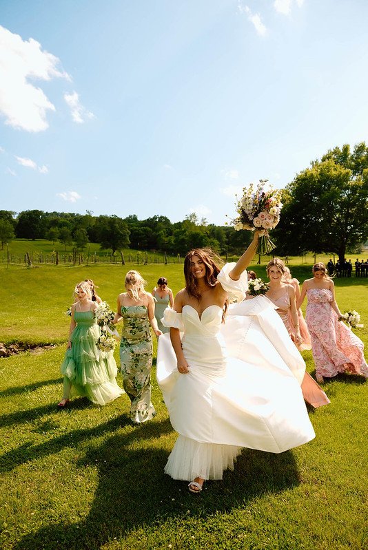 rose of sharon floral design studio wedding flowers sassafras springs vineyard fayetteville arkansas whimsical pastel colorful wedding bouquet photo by ana nunez