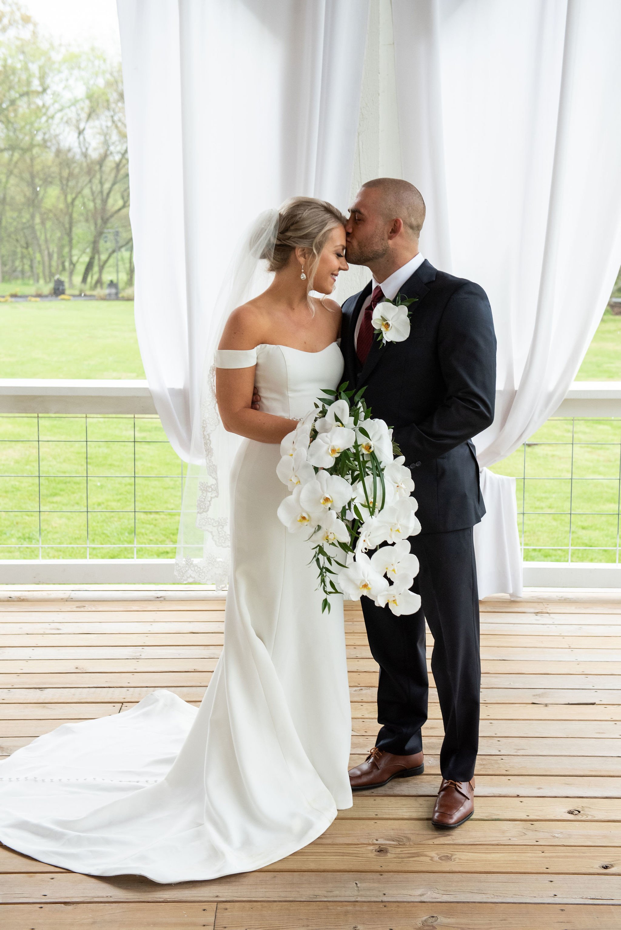 cascading orchid bouquet hudson photos