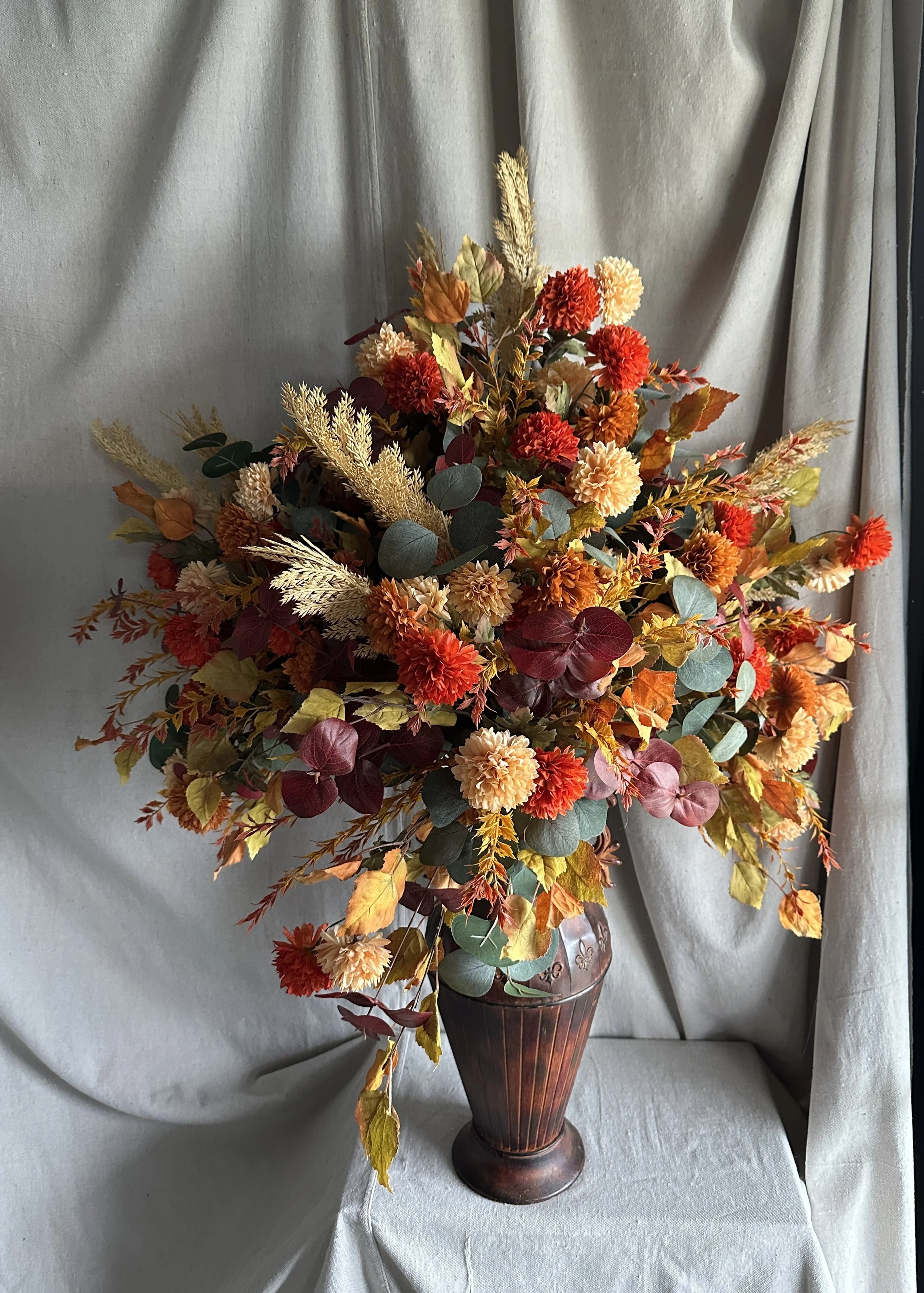 faux fall urn - Rose of Sharon.jpg