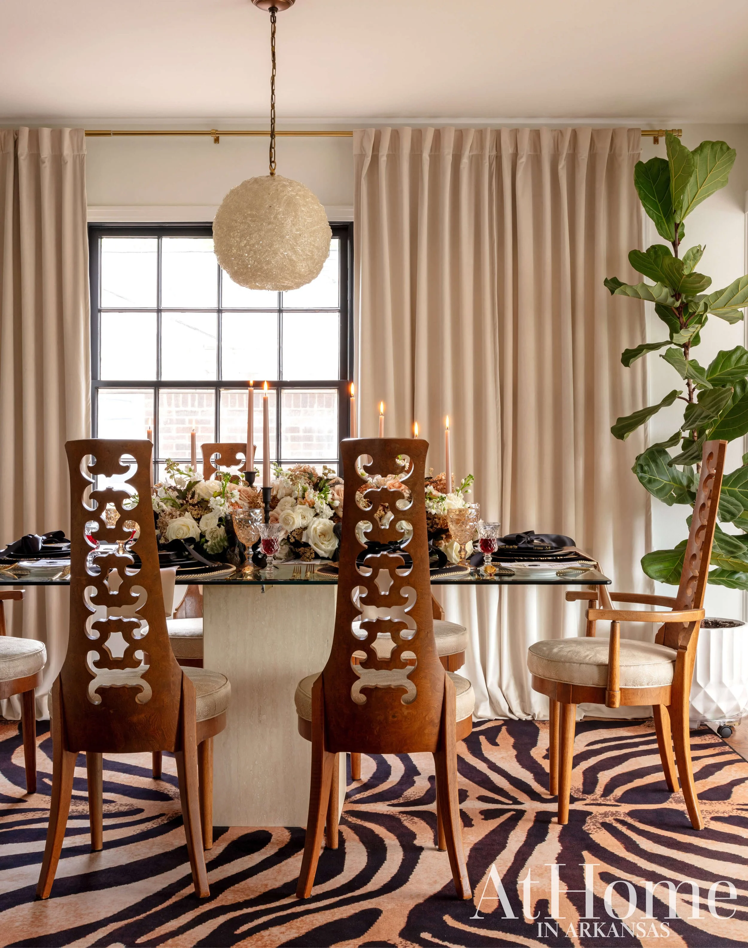Centerpiece featuring plumosa, dried hydrangeas and yarrow with ivory, champagne, and peach roses designed by Rose of Sharon Floral Designs. Photo by Rett Peak.