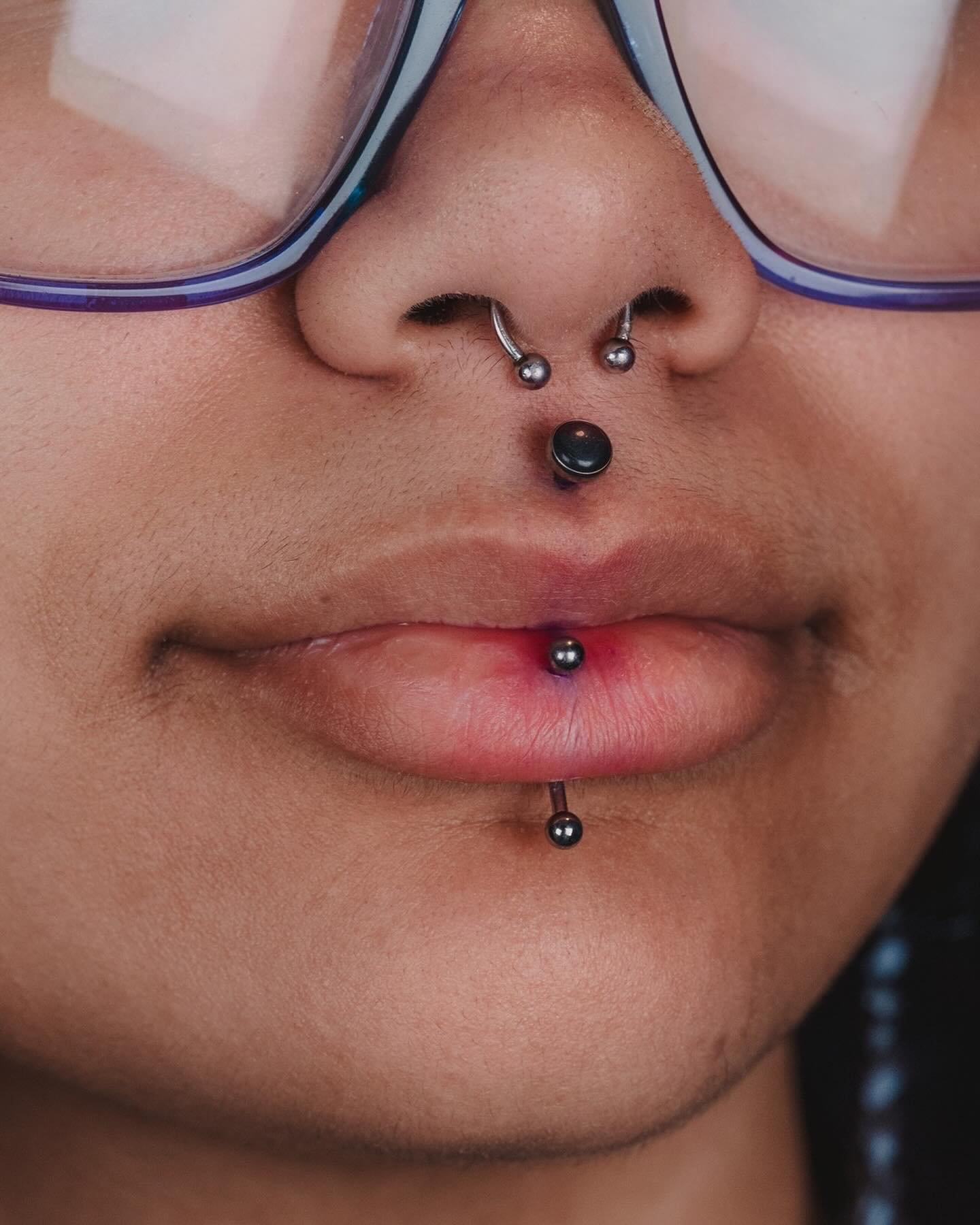 ALL THAT⛓️&zwj;💥
 
I HAVE 
 
A very cool set of additions for Ionna, with a vertical labret with a classic curve to match the septum jewelry, and a philtrum with an onyx cab! Both performed by Tanner🤺👻
⠀⠀⠀⠀⠀⠀⠀⠀⠀
~  @research.chemicals ~ 
⠀⠀⠀⠀⠀⠀⠀⠀⠀