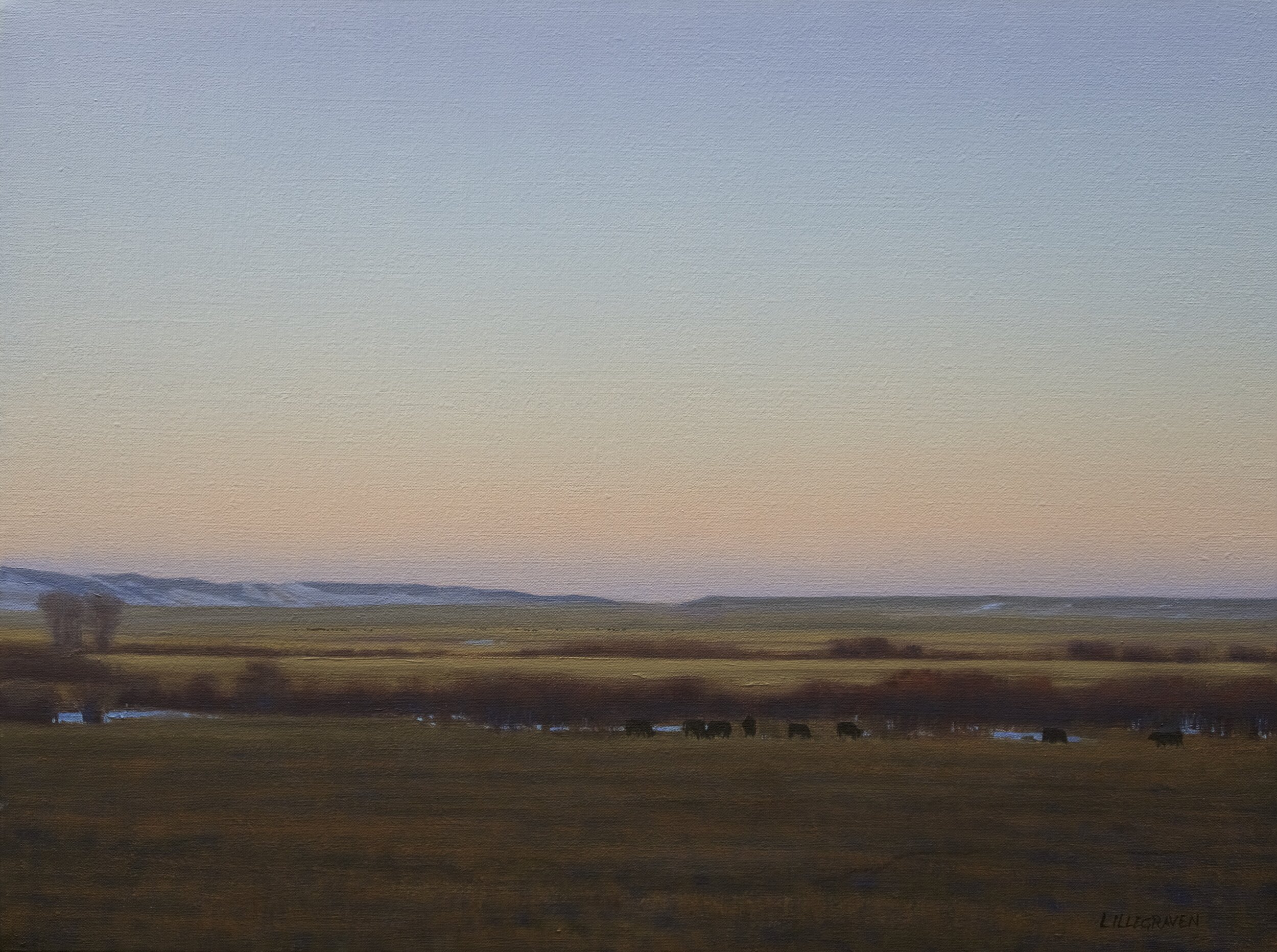 Pastures at Nightfall (2019) Oil on linen 18" x 24"