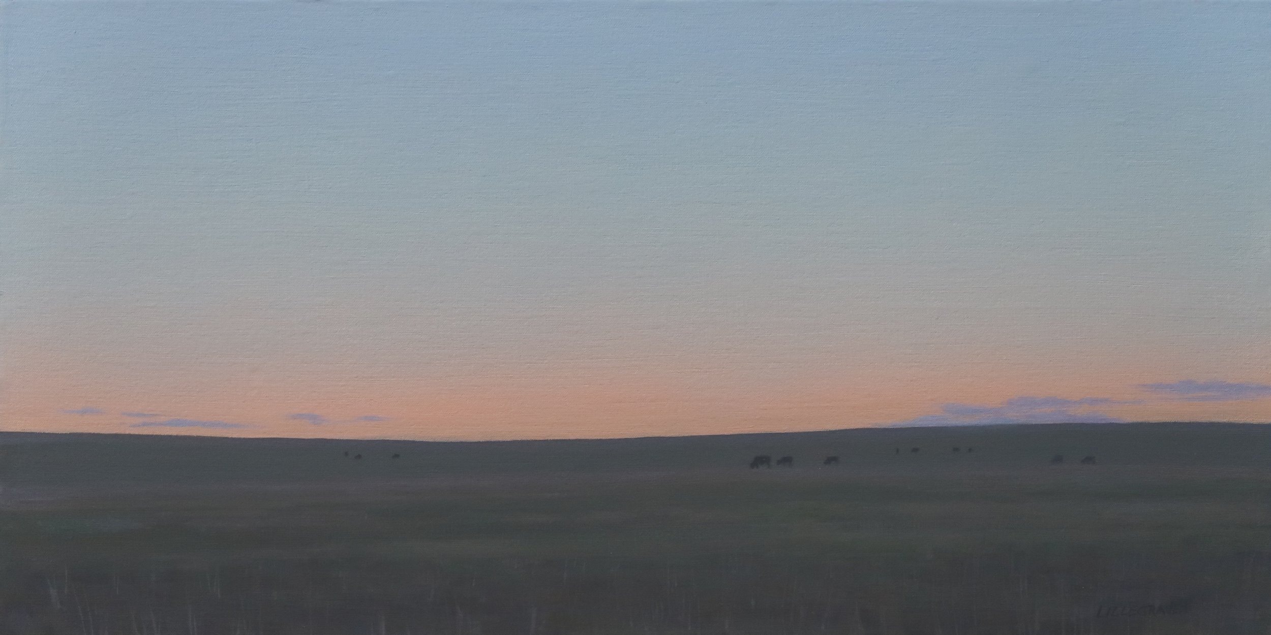After Sunset (2024) Oil on linen 12" x 24" $2880