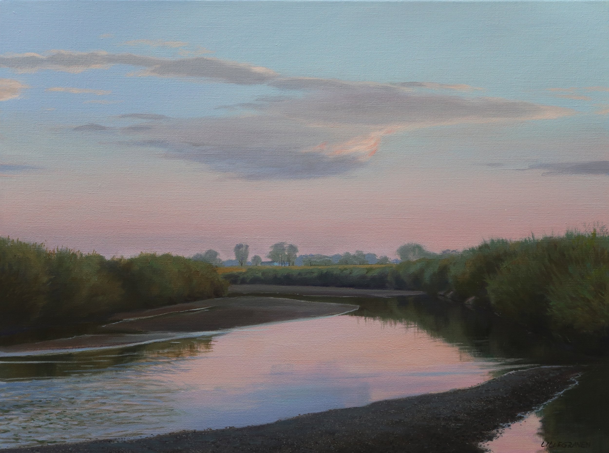 Laramie River Summer Twilight (2024) Oil on linen 18" x 24" $4500