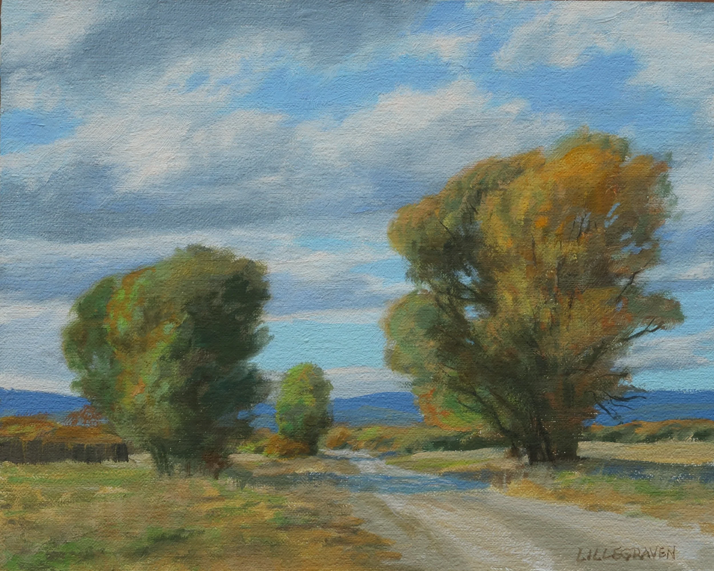 McGill Lane October Study (2025) Oil on linen on panel 8" x 10" $900