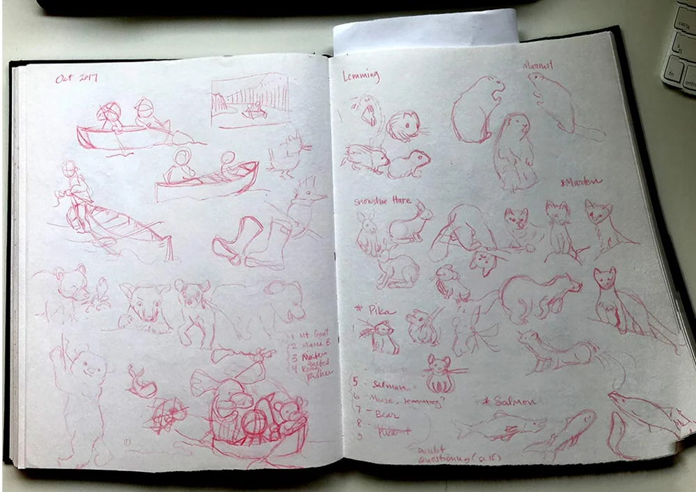 Early sketches for the project.