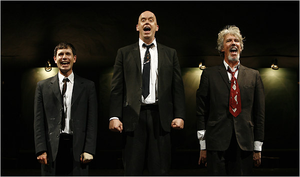 From left, David Barlow, Rinde Eckert and Howard Swain in the New York Theater Workshop production of "Horizon." CreditCarol Rosegg
