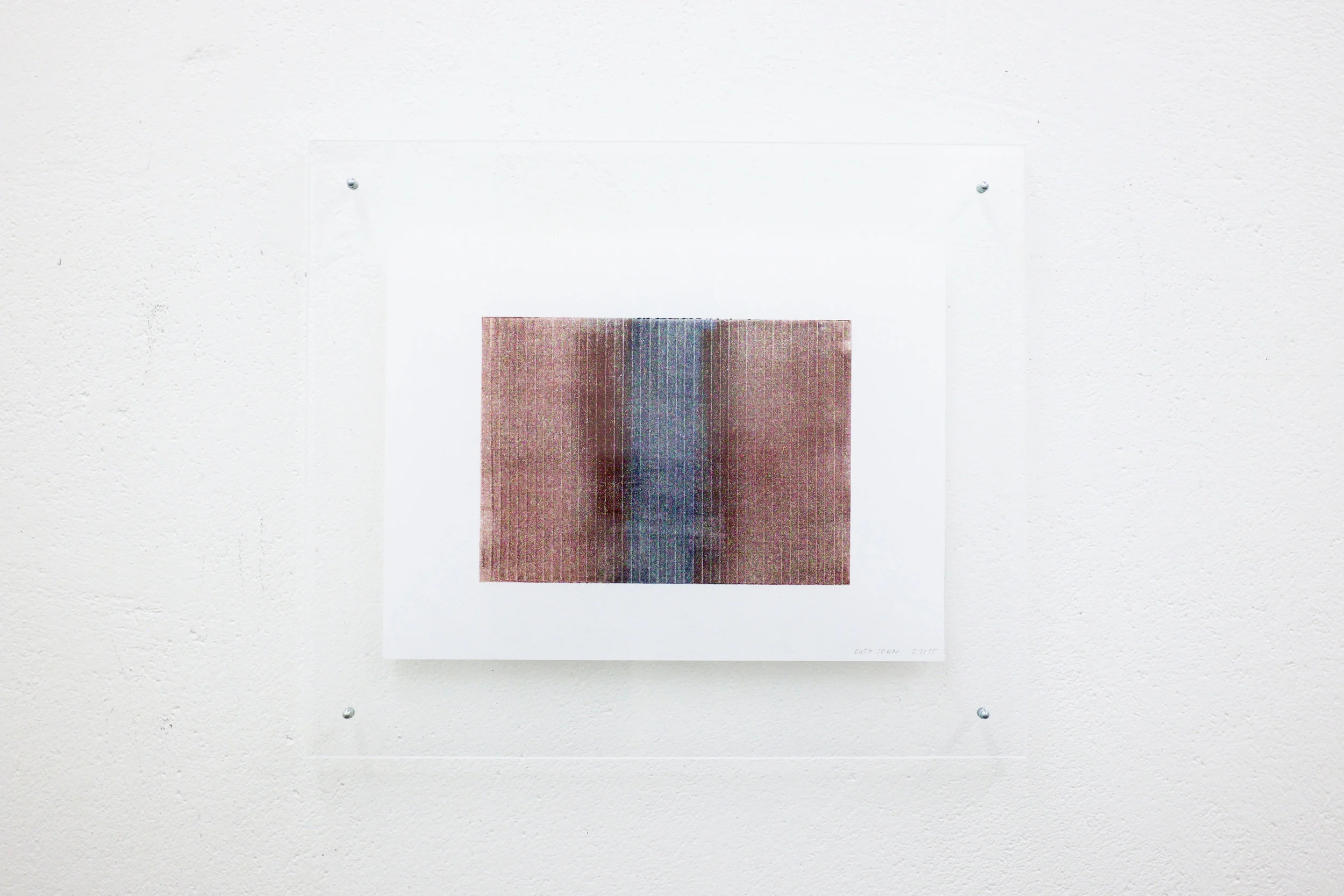 monotypie nr. 06/2015 - 15 x 21cm - kupferdruckfarbe auf japanpapier in sandwich-acrylglasrahmen