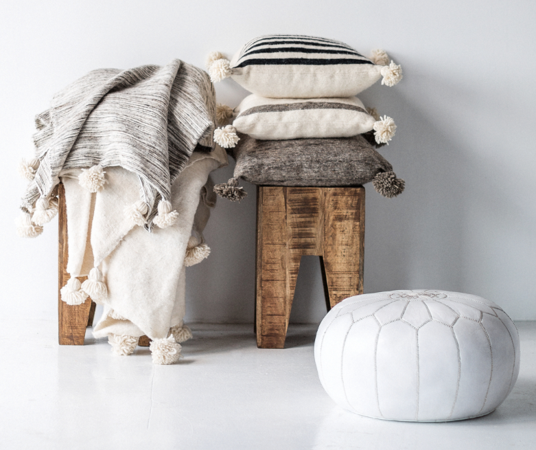 Artisan pillows, blankets & rugs...