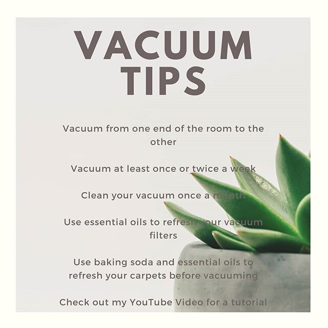 Check out my YT video for more tips on vacuuming!