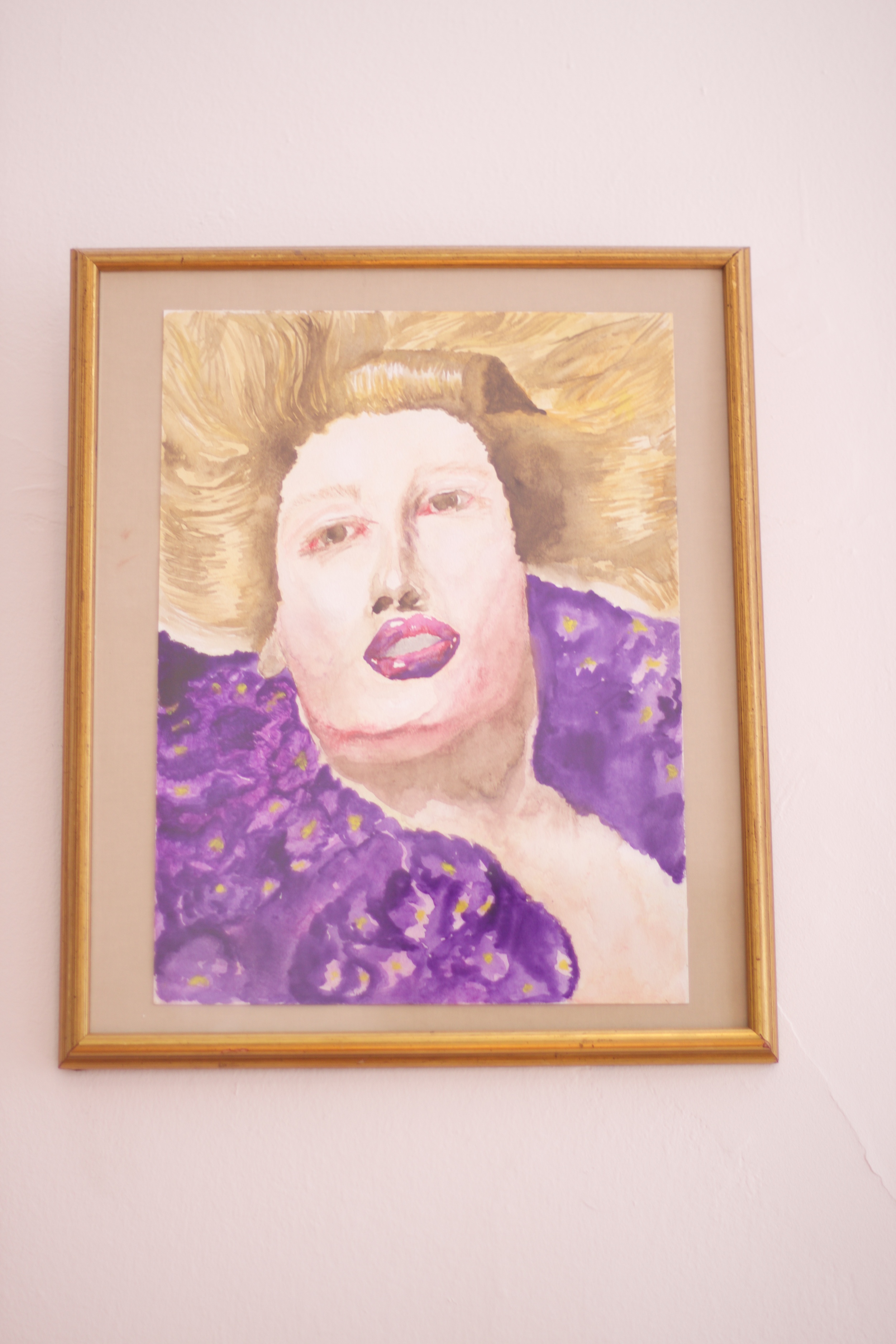 Purple figure watercolor painting