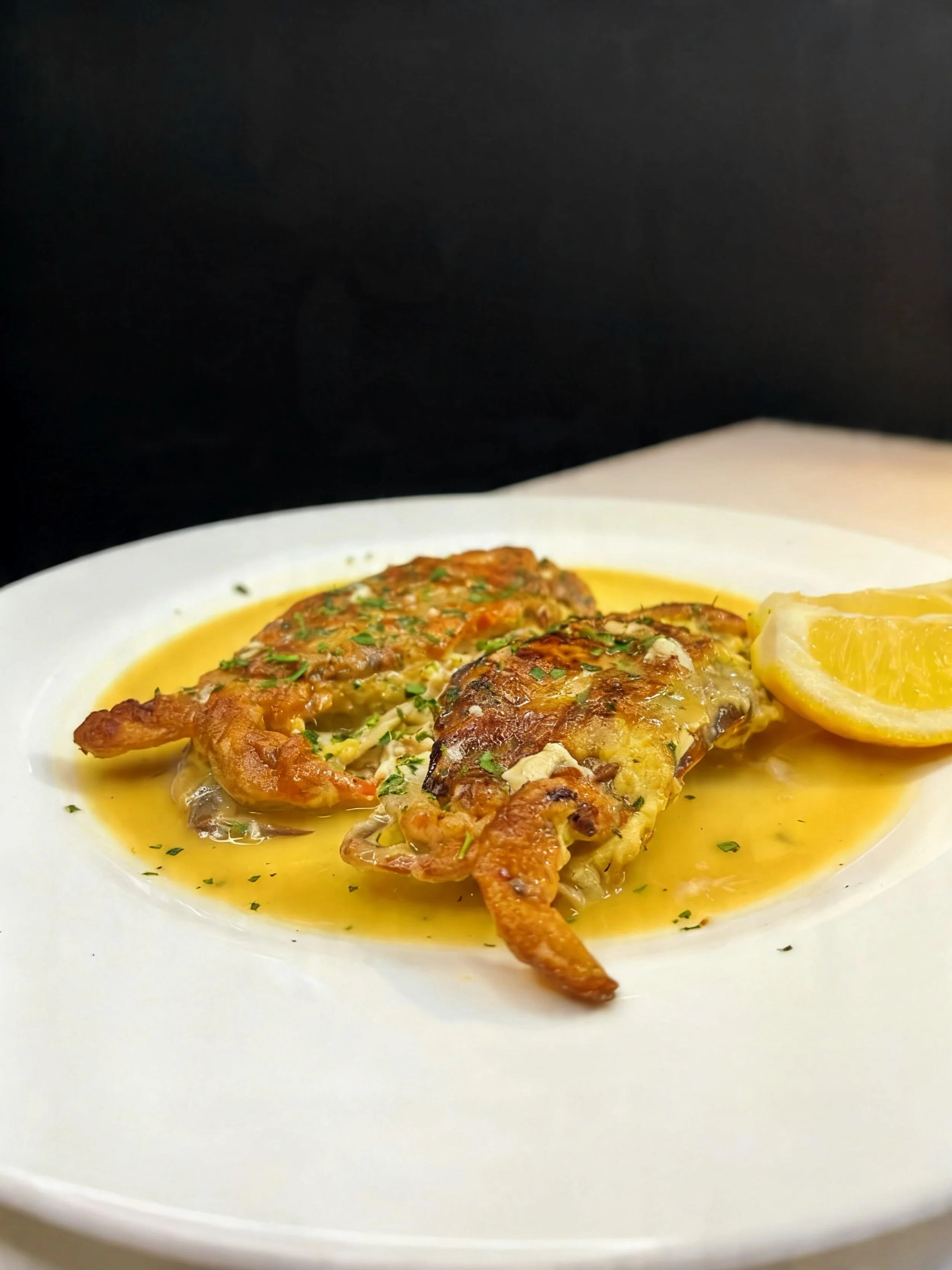 Soft Shell Crab Francese is back and the season is on!

Crispy, delicate soft shell crab finished in our classic Francese sauce, made fresh and served for a limited time only.

Join us at Trattoria Vivolo and enjoy one of the most anticipated seasona
