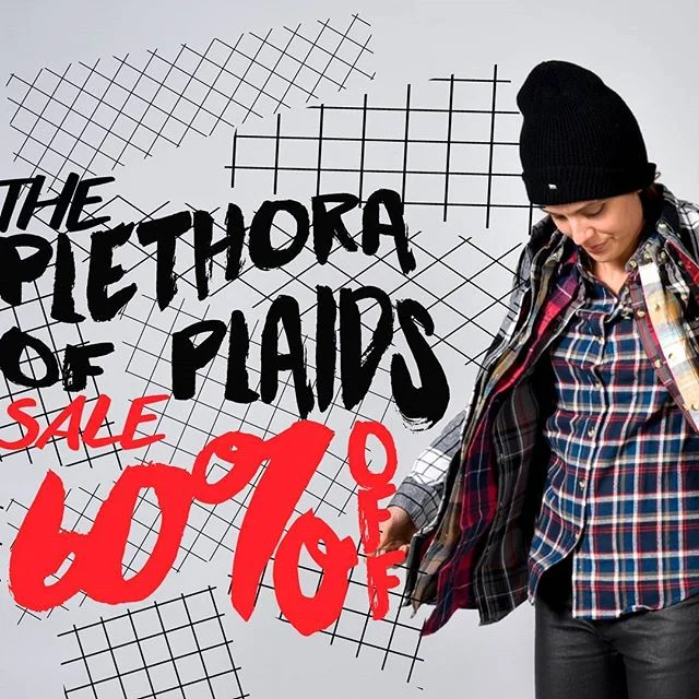 We have a plethora of plaids and heck why not get them at 60% OFF - This weekend only! &nbsp;#PLETHORAOFPLAIDPREVAILS