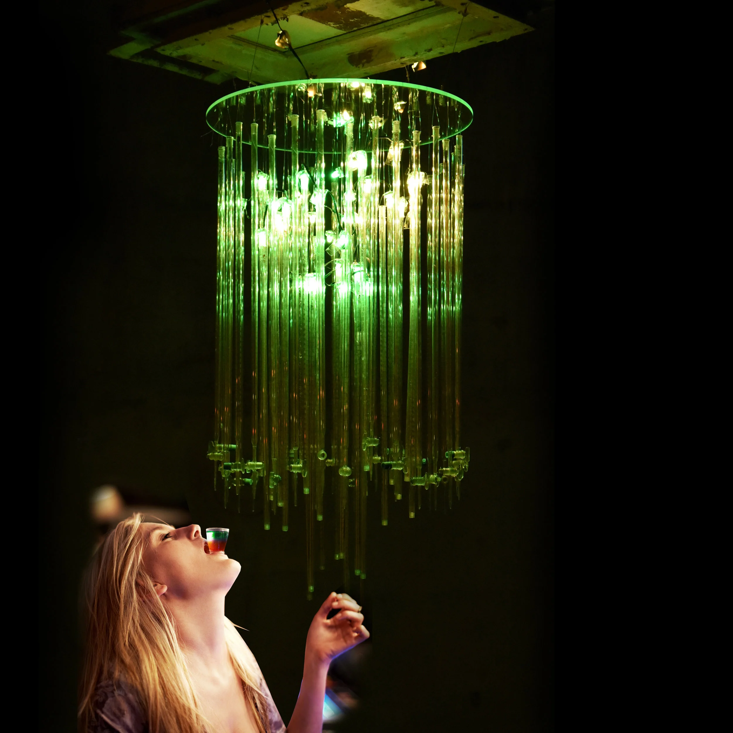 Atelier Aitken Bio Exhibition tequila chandelier JA!.jpg