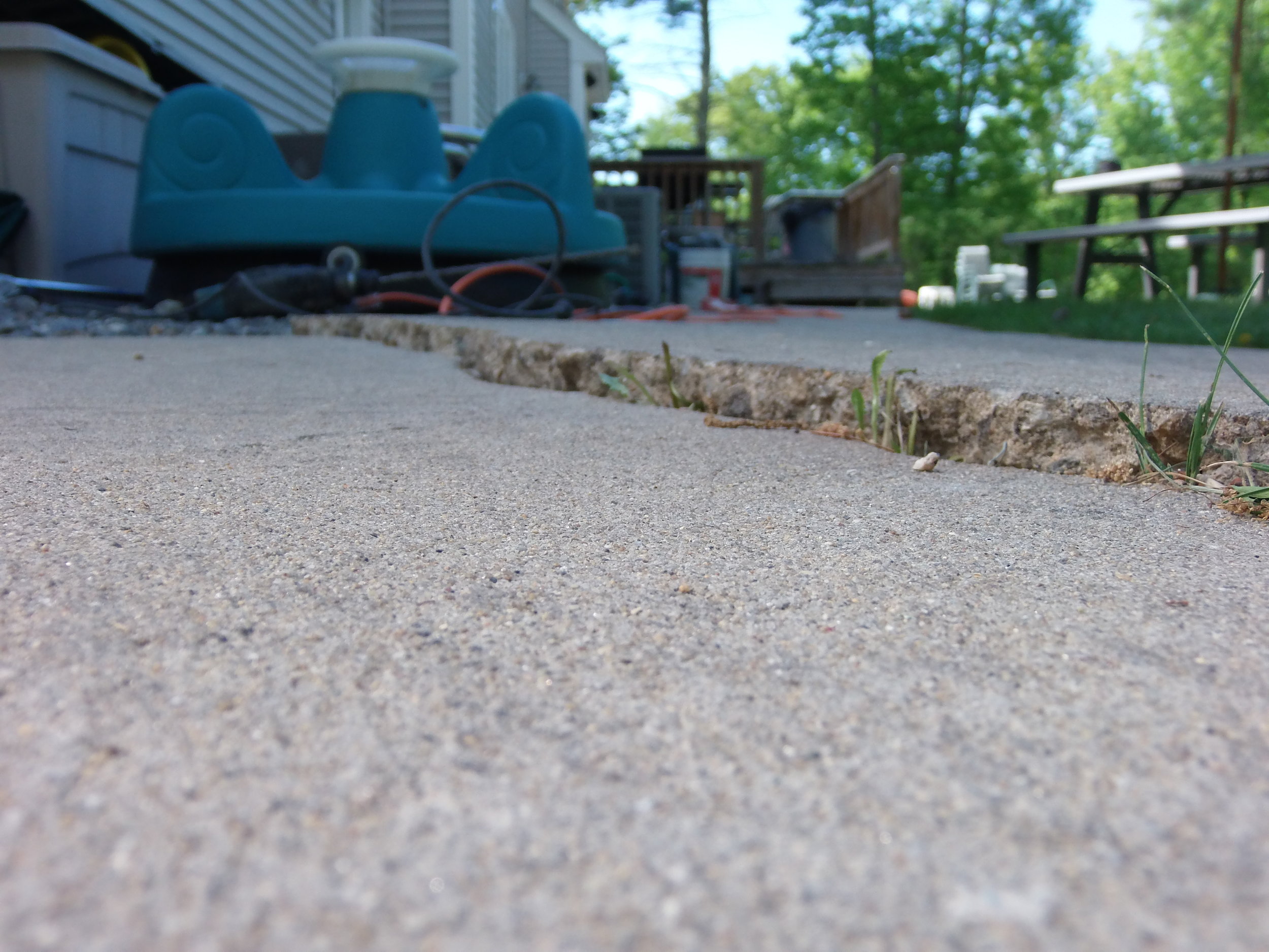 Uneven patios or sidewalks