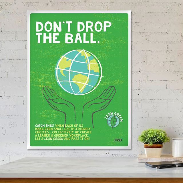 LEAN GREEN LAUNCH POSTER for another Affinion Group Mindfulness Program. Catch this! When each of us make even small Earth-friendly choices &ndash; Collectively we create a leaner &amp; greener workplace. Let&rsquo;s Lean Green and pass it on! #affin