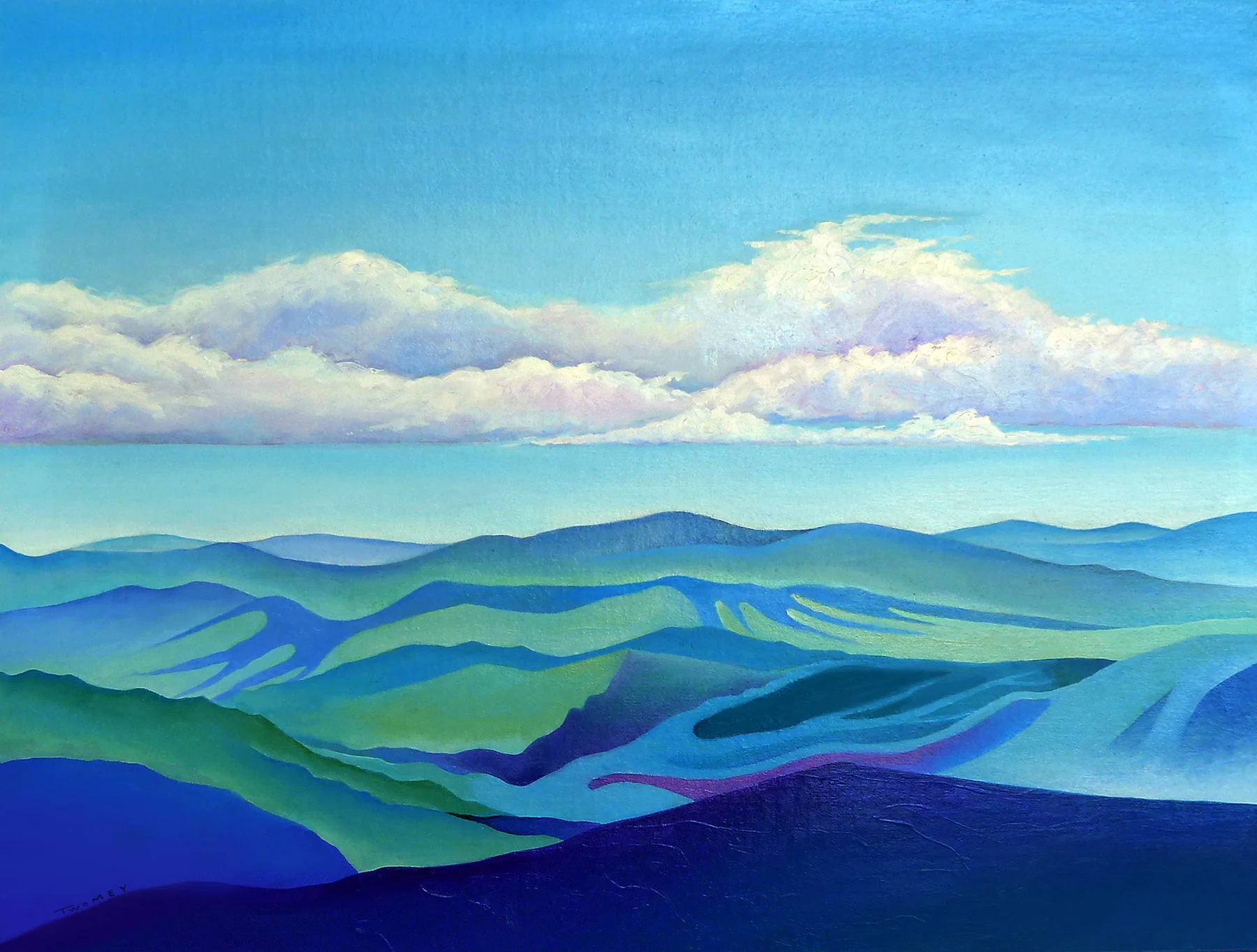 Cloud Shadows Oceans of Mountains; 18 X 24", oil