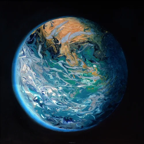 “Manifesto: Blue Marble Earth”, 12X12”, for sale