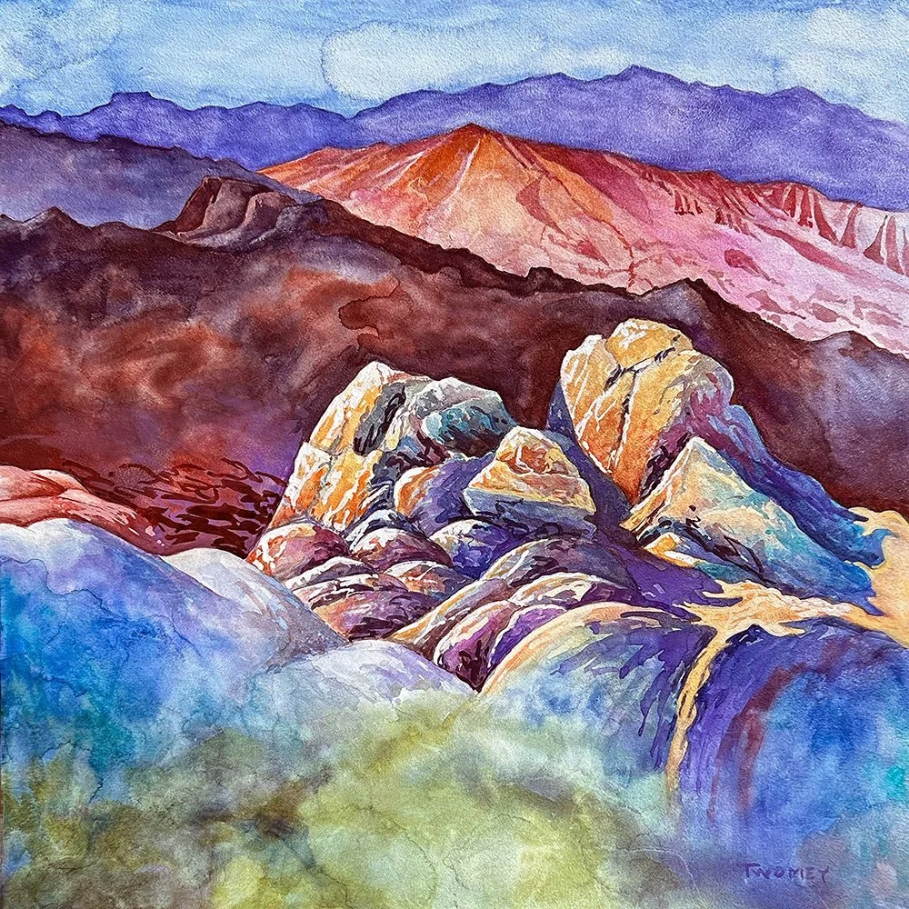 The Road To Idyllwild (12 X 12", Contemporary Fresco)