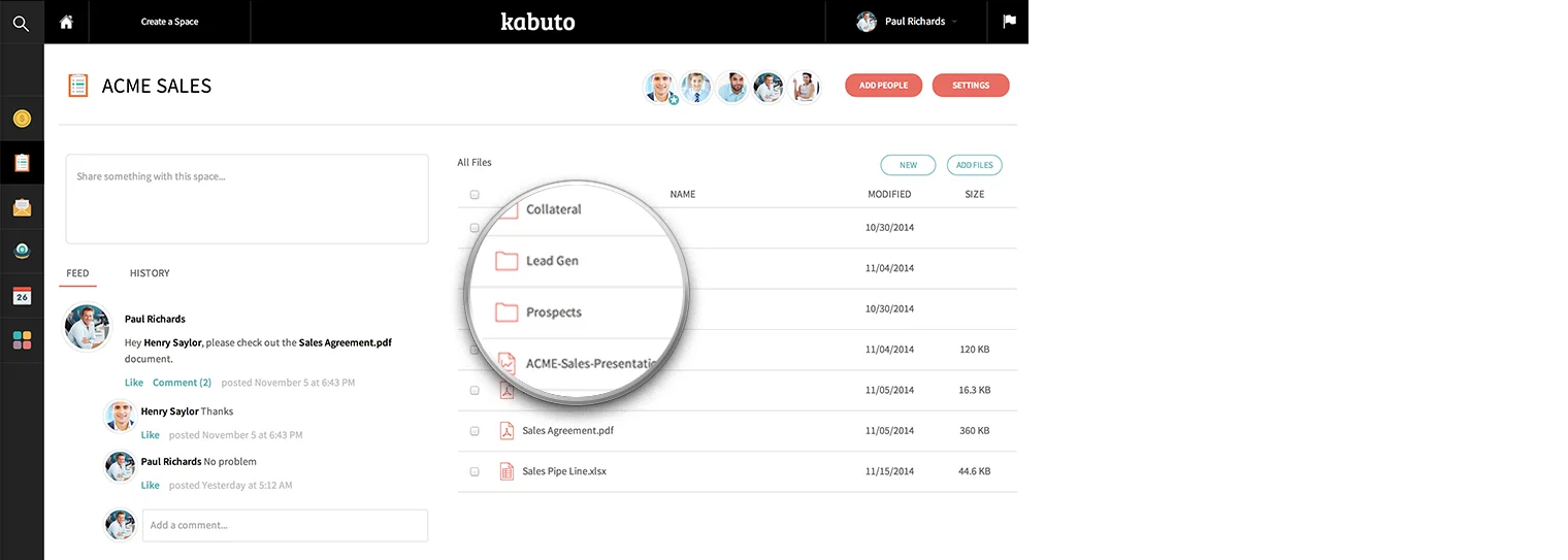 File Management · Upload and share documents · Preview over 300 document types · Manage permissions · Get notifications on document activity · Lock files to prevent others from editing