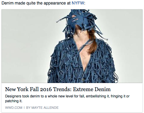 1. Denim—always fabulous, but trends are lame, and this photo speaks volumes…