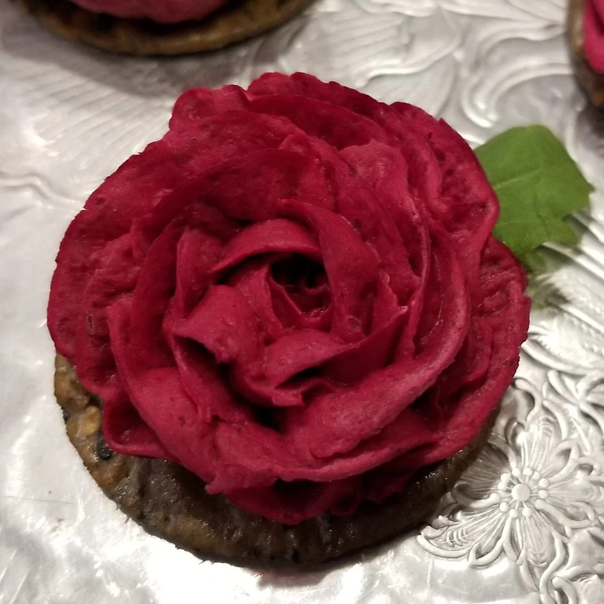 Savory Red Bean and Red Beet Rose Canapés
