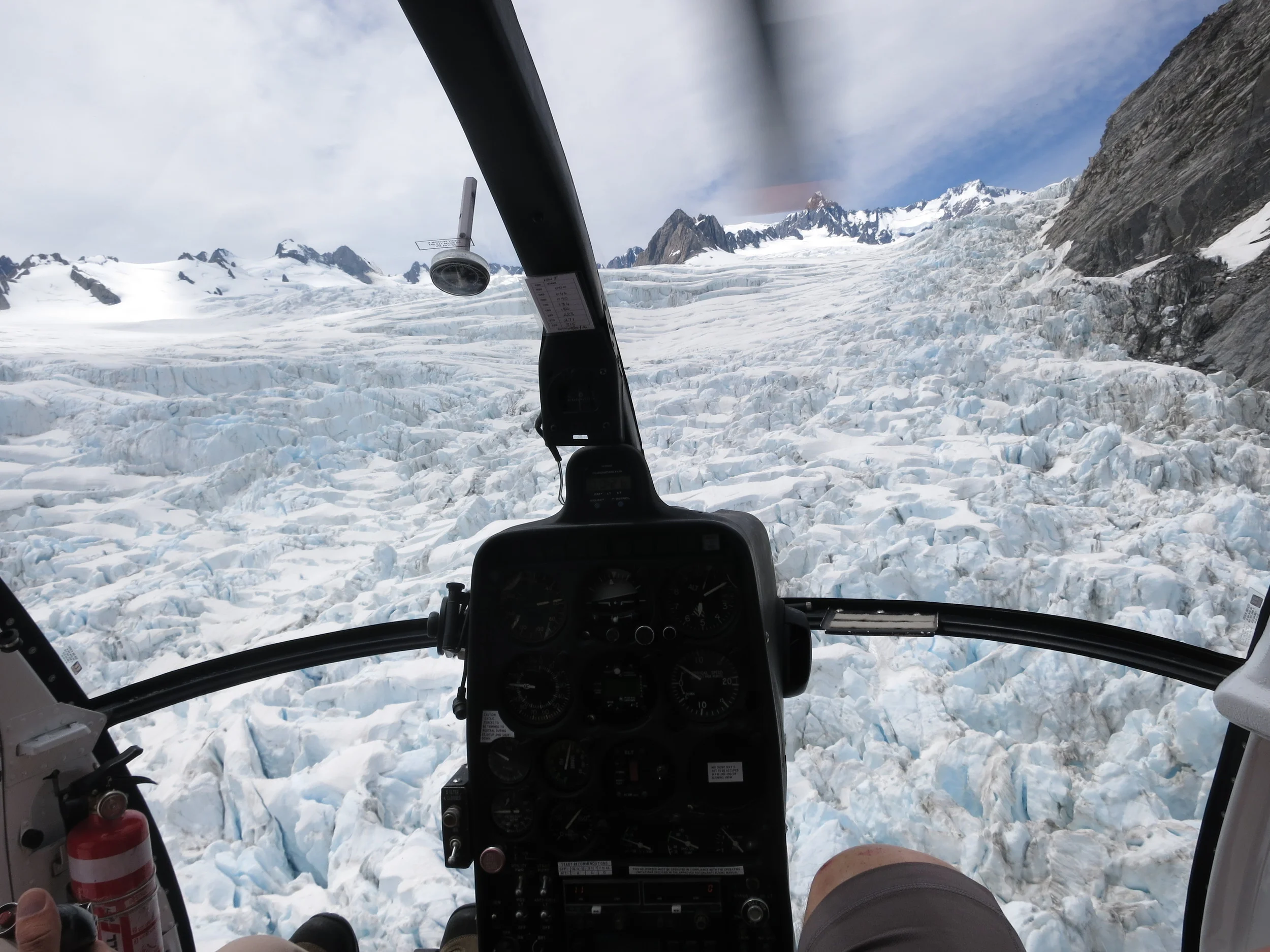 Flying up the Fox Glacier