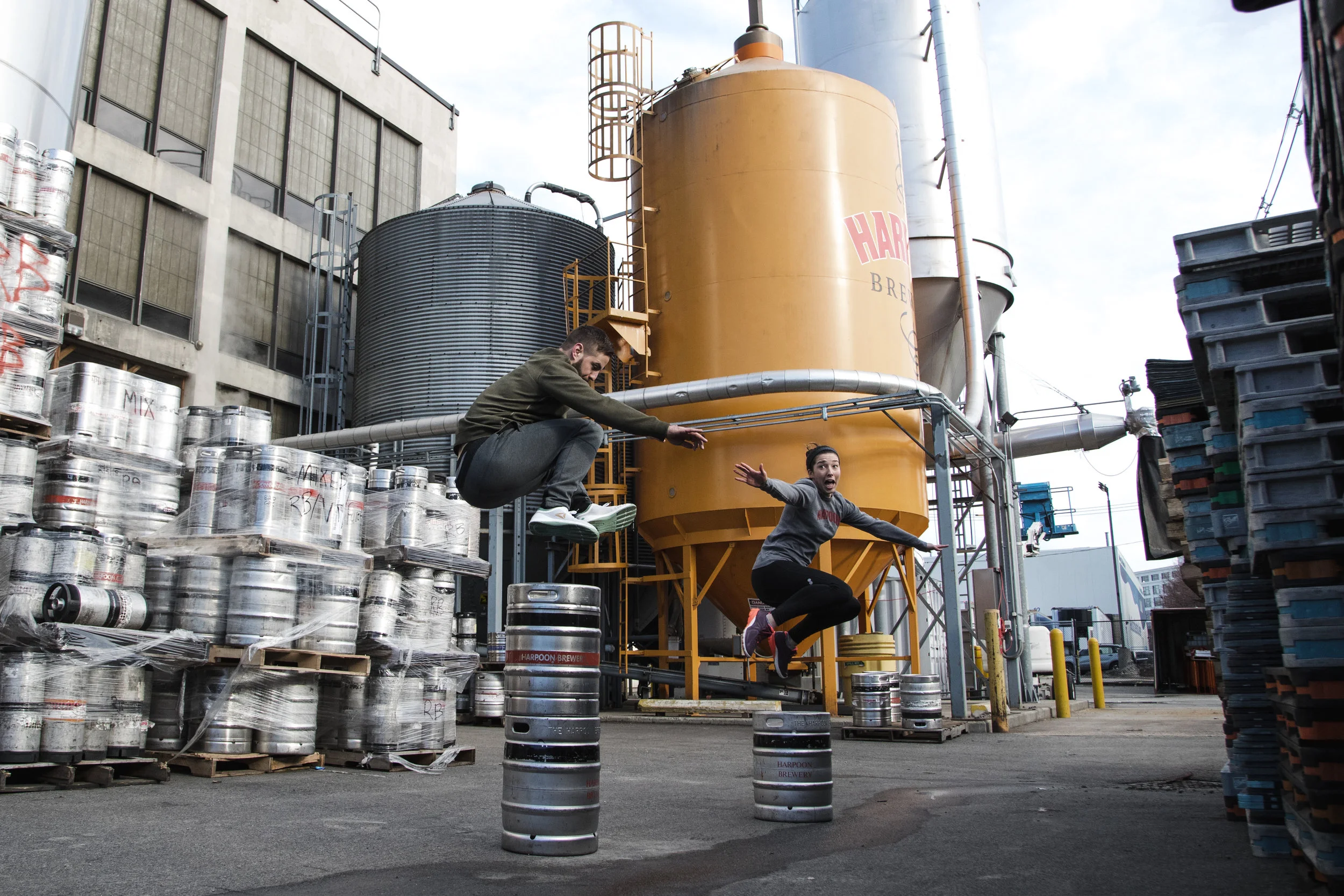 One of the women from the Harpoon social team jumped in on the action. 