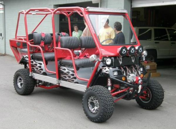 Golf cart with a couple modifications