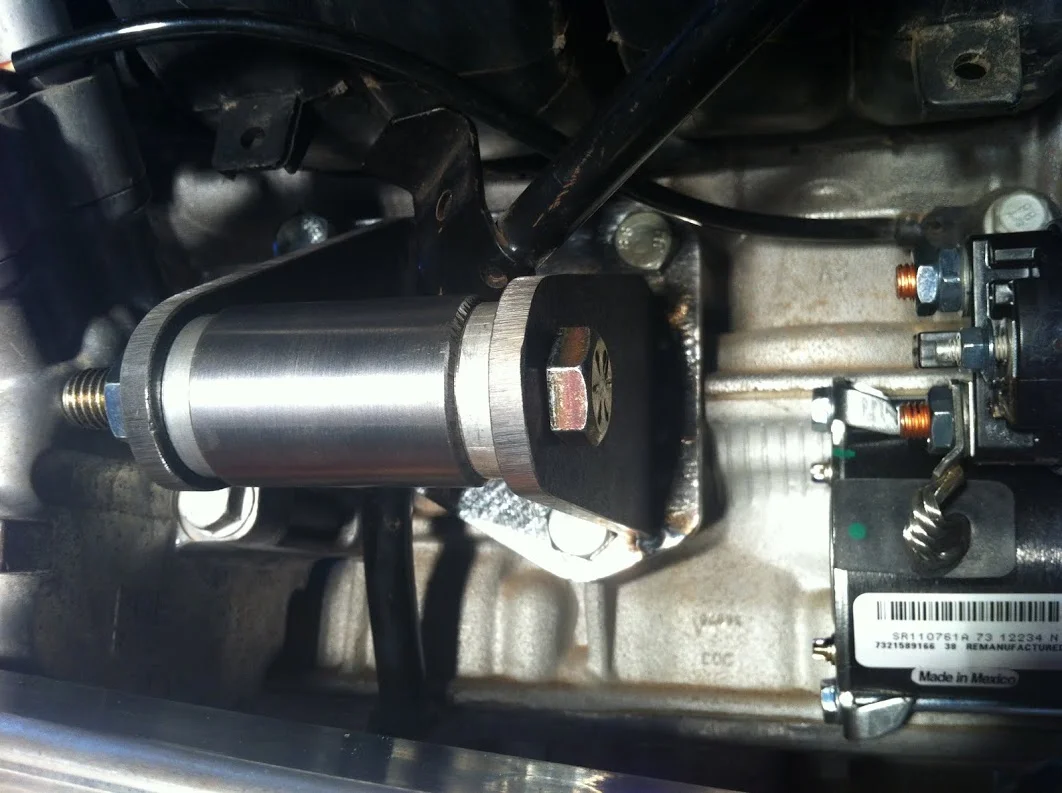 Custom motor mounts make room to starter removal and factory dipstick location.