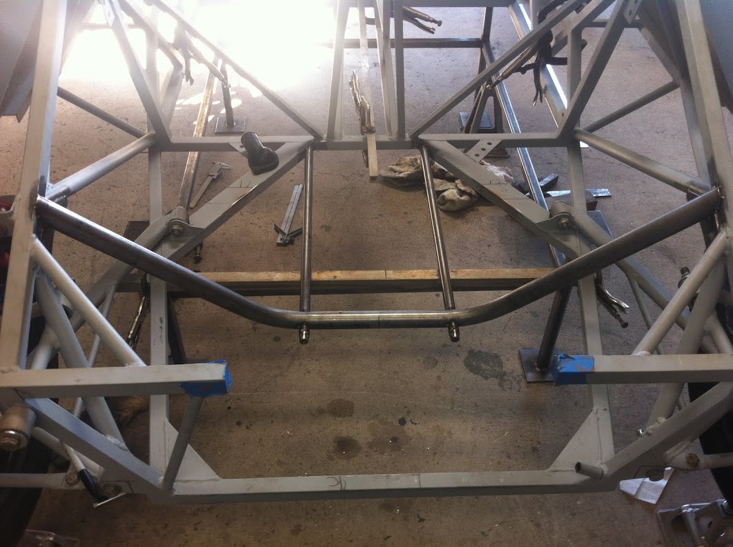 Trans cradle supported with .75" Chromoly tubing