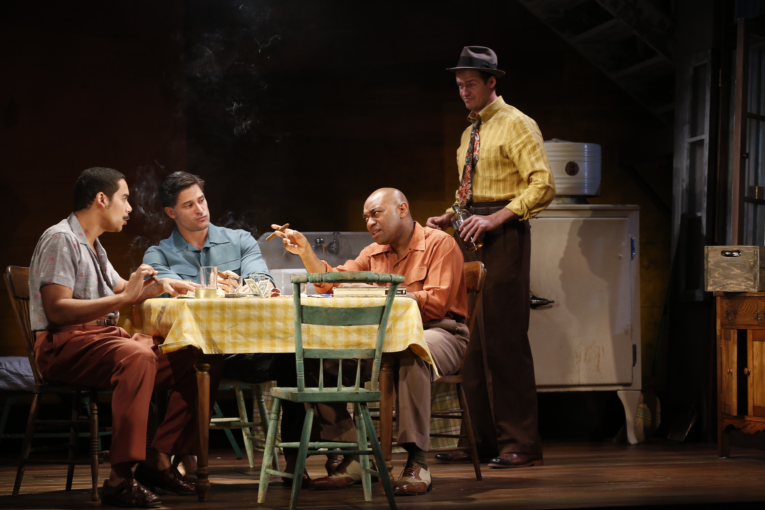  As Mitch in A STREETCAR NAMED DESIRE directed by Mark Rucker at Yale Rep in New Haven. With (L to R) Phillip Christian, Joe Manganiello and Marc Damon Johnson. Photo by Carol Rosegg. 