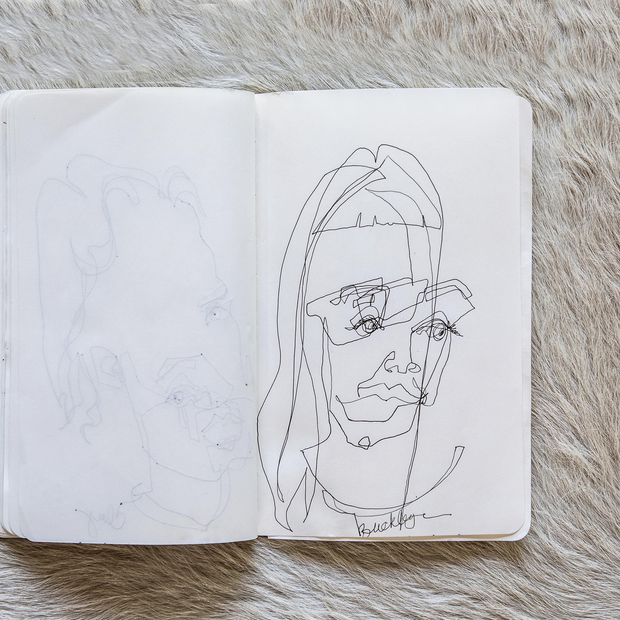 #blindcontour the day I met @buckleynow 

#akblindcontour #singlelinedrawing #contourportrait #blindcontourdrawing