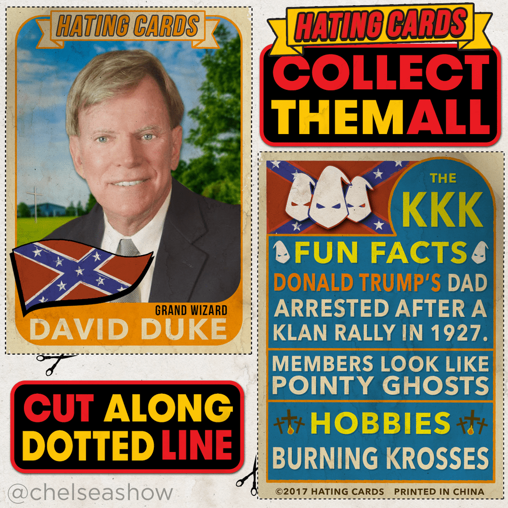 David Duke satirical digital trading card for Chelsea