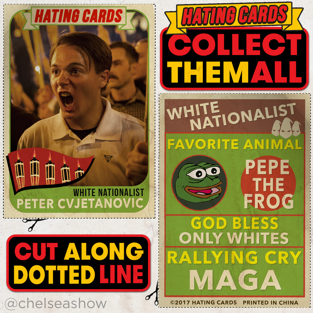 White Nationalist satirical digital trading card for Chelsea
