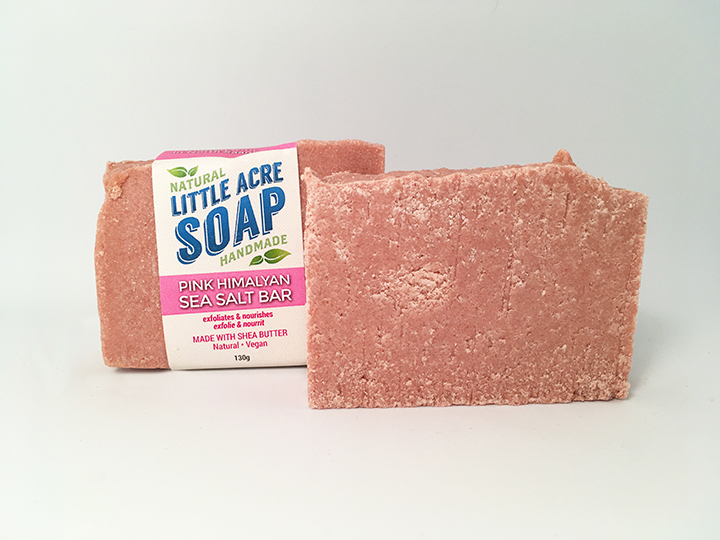 PINK HIMALAYAN SEA SALT BAR A truly special soap, 50% of this bar's ingredients is Pink Himalayan Sea Salt. Sourced from an ancient sea bed that now lies deep beneath the Himalayas, this salt is rich in minerals and holds great benefits for you skin. Soothing and exfoliating, it will help to balance your skin's pH and helps hold in moisture. The more you work this bar the thicker and richer the lather becomes, giving a rich a luxurious bathing experience.
