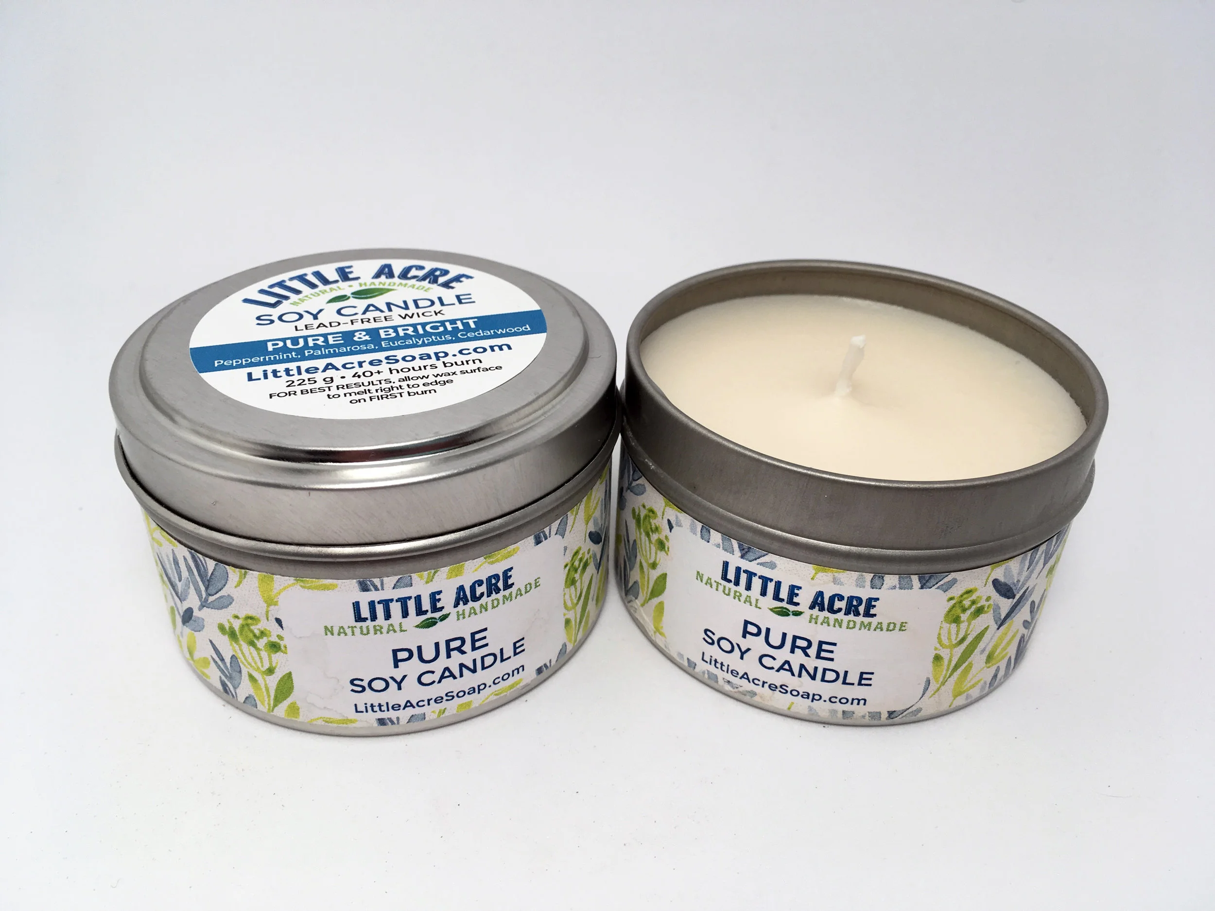 PURE SOY CANDLE — Peppermint, Palmarosa, Eucalyptus, Cedarwood $10/each or 3 for $25