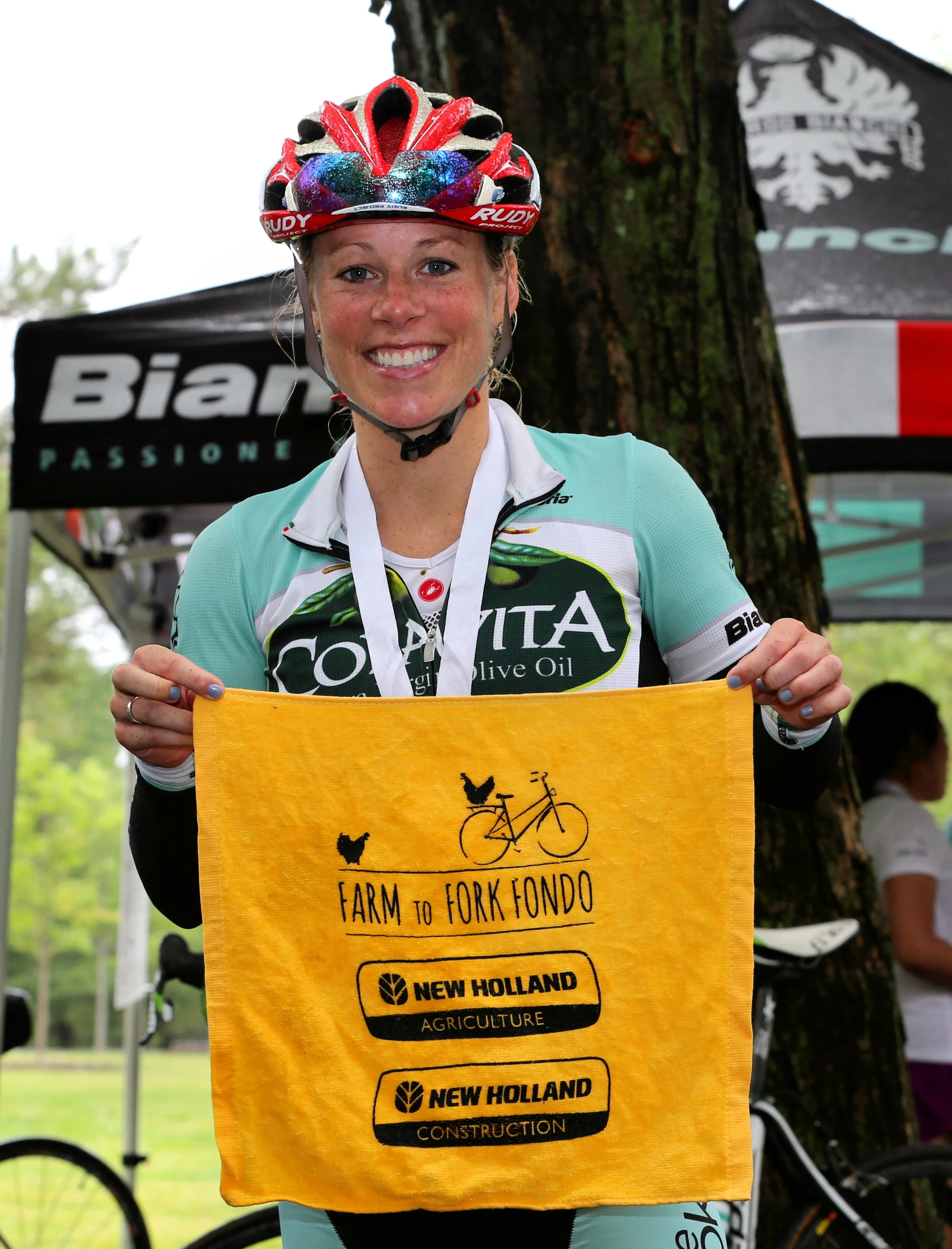Team director Mary Zider at the 2015 Farm to Fork Fondo - Hudson Valley. Photo credit Scott Kingsley.