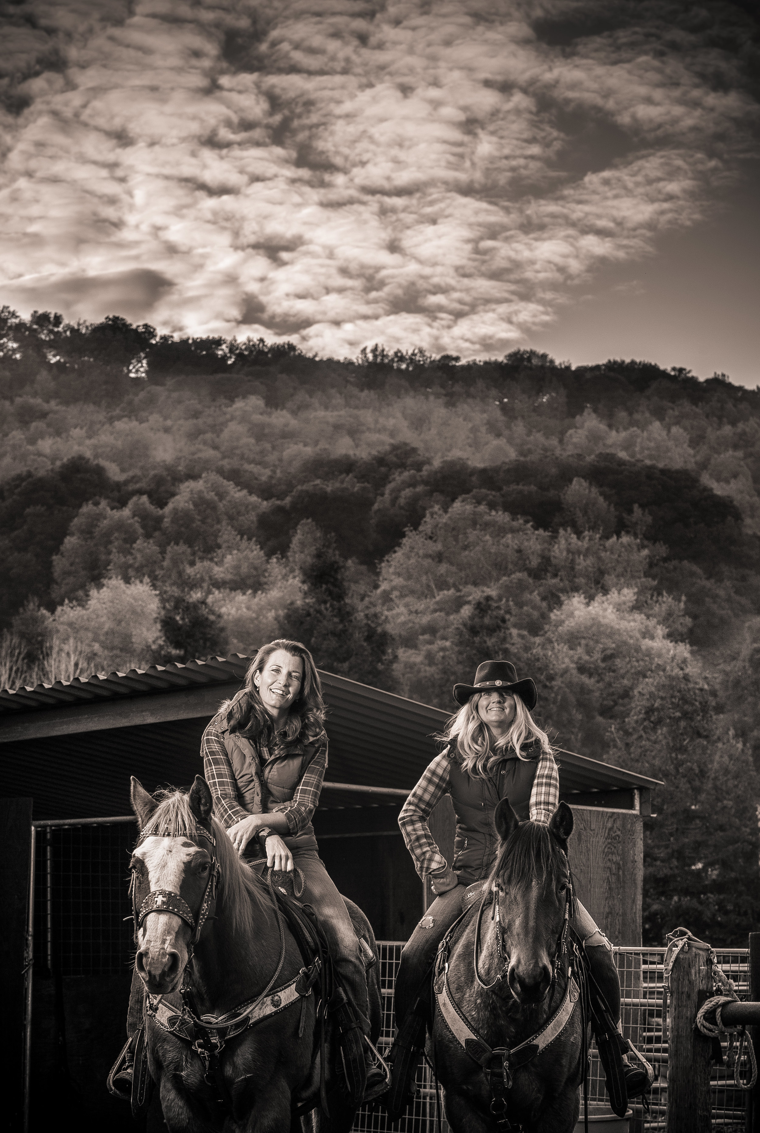 Carole on Spotty and Kim on Little Joe.